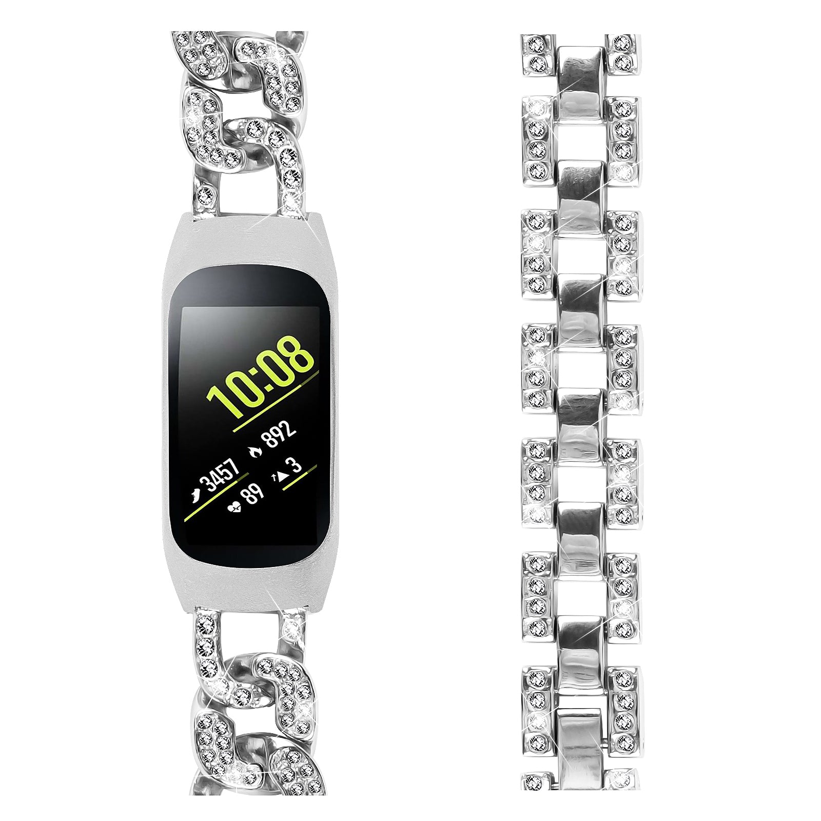 Watch Band for Samsung Galaxy Fit-e SM-R375 Bling Rhinestone Decor Watch Band Alloy Bracelet Strap Watch Band for Samsung Galaxy Fit-e SM-R375 Bling Rhinestone Decor Watch Band Alloy Bracelet Strap